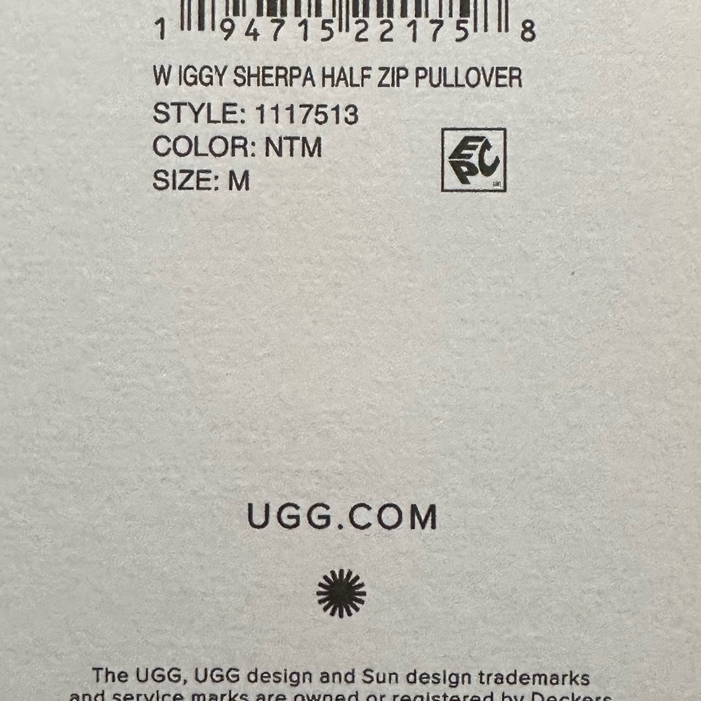 Ugg Sherpa Half Zip Pullover size M - Picture 4 of 4